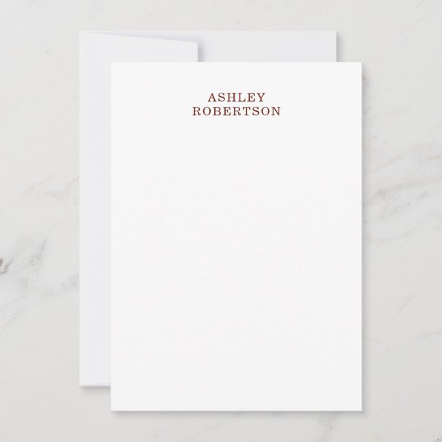 Modern Professional Minimalist Plain Own Name Card (Front)