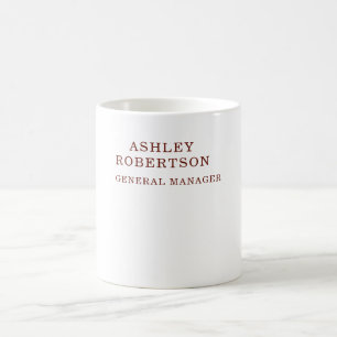 Modern Professional Minimalist Plain Own Name Coffee Mug