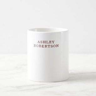 Modern Professional Minimalist Plain Own Name Coffee Mug