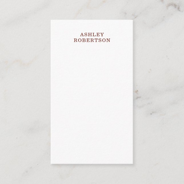Modern Professional Minimalist Plain Own Name Enclosure Card (Front)