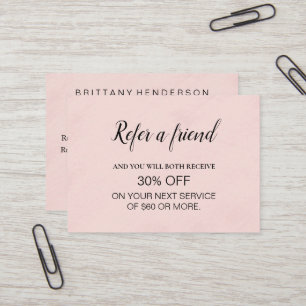 Modern Professional Minimalist Referral Business Card