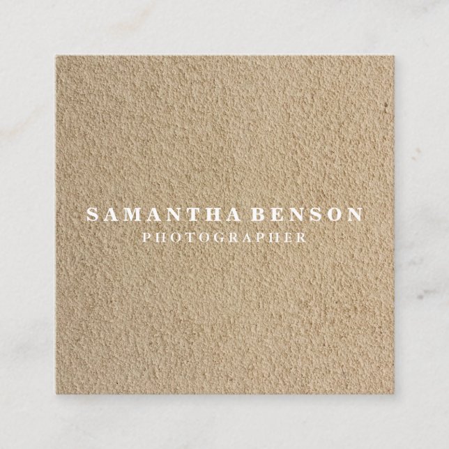 Modern Professional Minimalist Rustic Kraft Hello Square Business Card (Front)