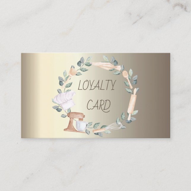 Modern Professional  Mixer Pastry Hand Tools Loyalty Card (Front)