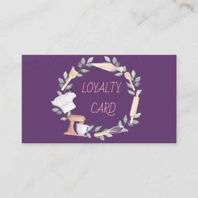 Modern Professional  Mixer Pastry Hand Tools Loyalty Card (Front)