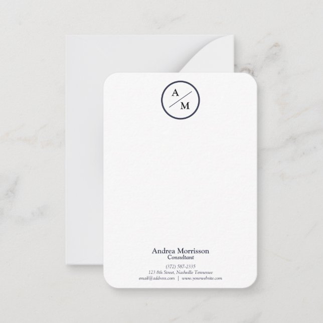 Modern Professional Monogram Card (Front)