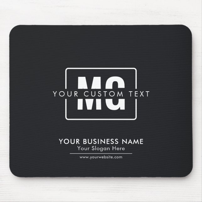 Modern Professional Monogram Logo Black & White  Mouse Pad (Front)
