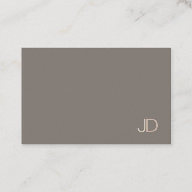 Modern Professional Monogram Plain Elegant Colours Business Card (Front)