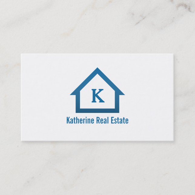 Modern Professional Monogram Real Estate Realtor Business Card (Front)