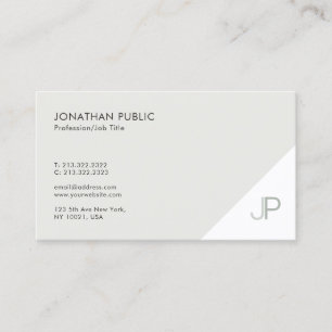 Modern Professional Monogram Simple Chic Plain Business Card