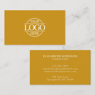 Modern Professional Mustard Yellow Company Logo Business Card