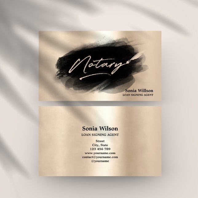 Modern Professional Notary Loan Signing Agent Business Card (Creator Uploaded)