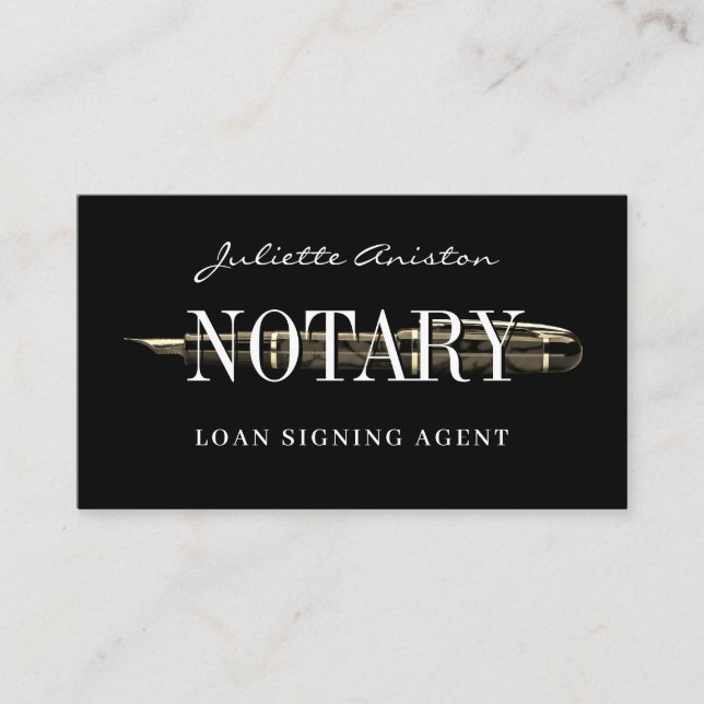 Modern professional notary public Business Card (Front)