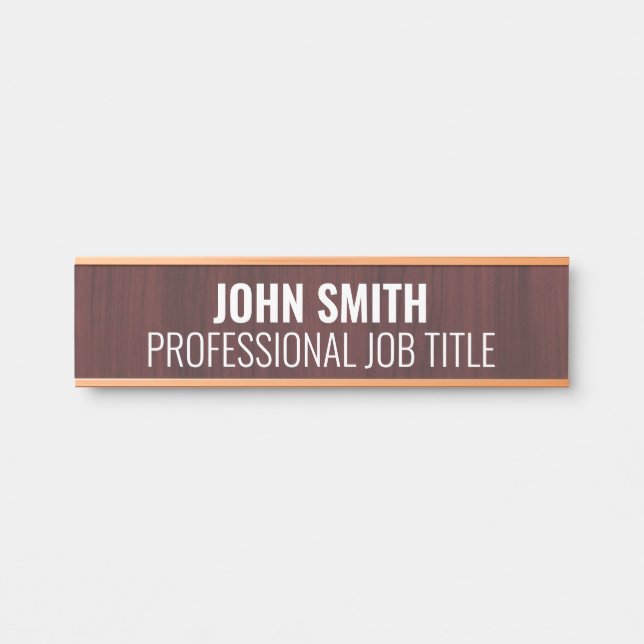 Modern Professional Office Door Sign Name Plate (Front)