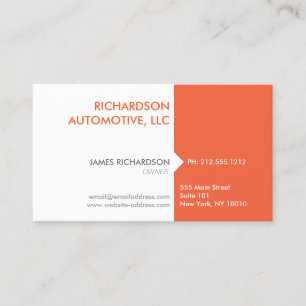 MODERN & PROFESSIONAL ORANGE/WHITE Business Card