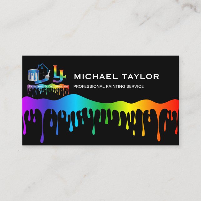 Modern Professional Painting Service Decoration Business Card (Front)