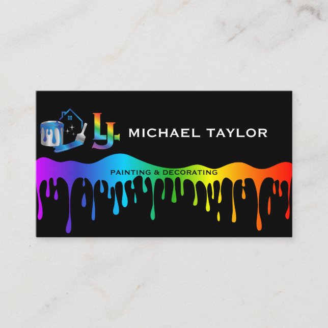 Modern Professional Painting Service Decoration Business Card (Front)
