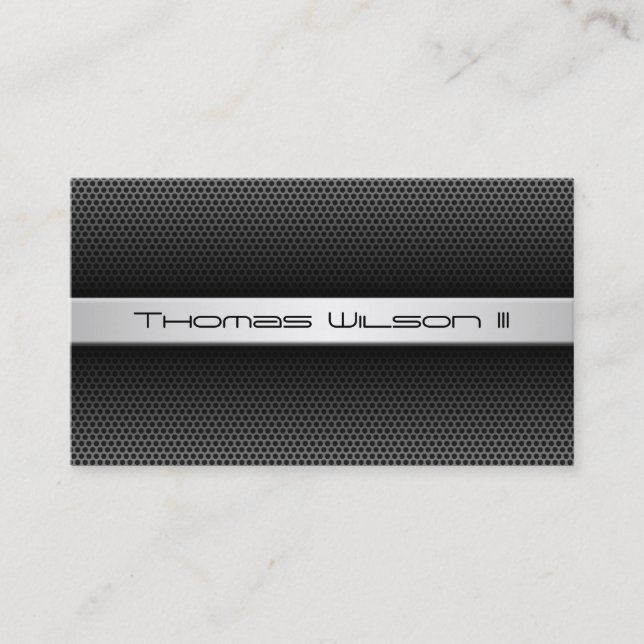 Modern Professional Perforated Metal Business Card (Front)