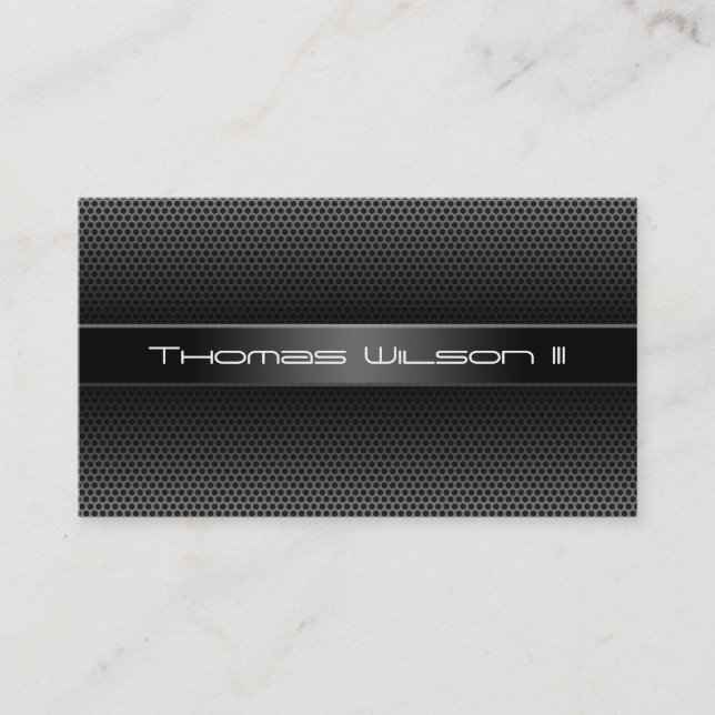 Modern Professional Perforated Metal Business Card (Front)