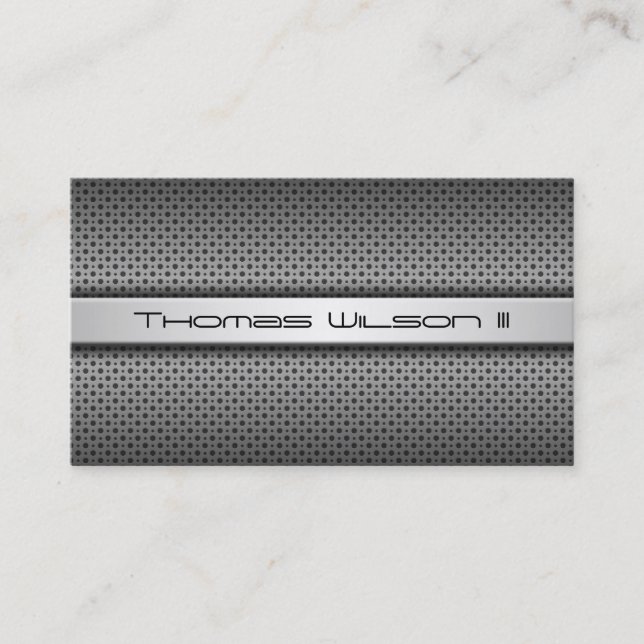 Modern Professional Perforated Metal Business Card (Front)