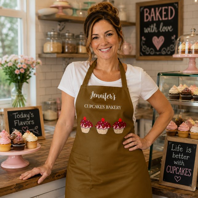 Modern professional personal cupcakes bakery apron (Modern professional personal cupcakes bakery apron. For your own business.)