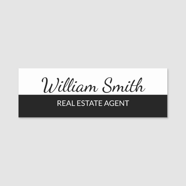 Modern Professional Personalised Name Tag (Front)