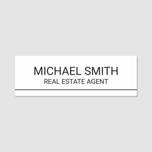 Modern Professional Personalised Name Tag (Front)