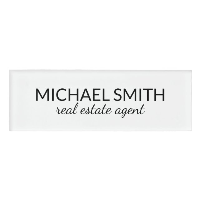 Modern Professional Personalised Name Tag (Front)