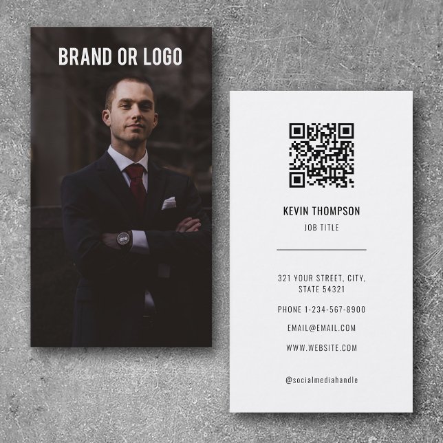 Modern Professional Photo Business Logo QR Code Business Card (Modern Professional Photo Business Logo QR Code Business Card)