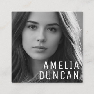 Modern Professional Photo Minimalist Photographer Square Business Card