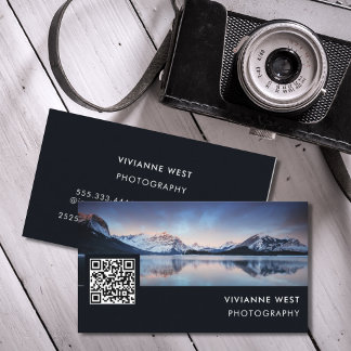 Modern Professional Photographer QR Code Business Card