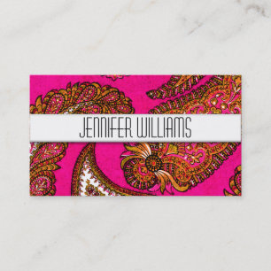 Modern Professional Pink Paisley Business Cards