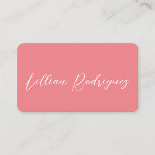 Modern Professional Pink Signature Business Card