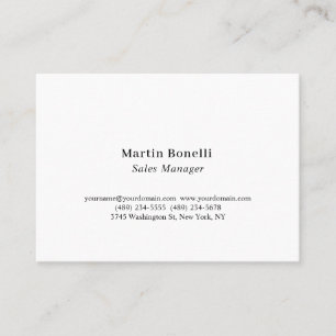 Modern Professional Plain Black & White Classical Business Card