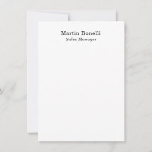 Modern Professional Plain Black & White Classical Card