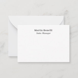 Modern Professional Plain Black & White Classical Card