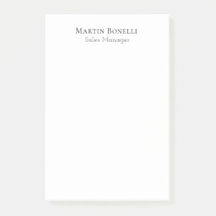 Modern Professional Plain Black & White Classical Post-it Notes