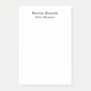 Modern Professional Plain Black & White Classical Post-it Notes