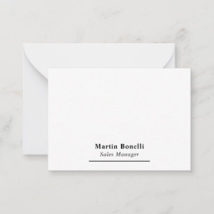 Modern Professional Plain Black & White Name Title Card