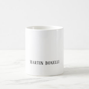 Modern Professional Plain Black & White Serif Font Coffee Mug