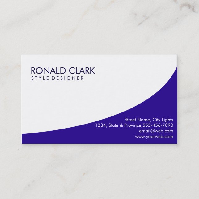 Modern Professional Plain Blue Automative Business Card (Front)
