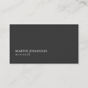 Modern Professional Plain Grey Business Card