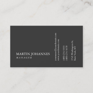 Modern Professional Plain Grey Business Card