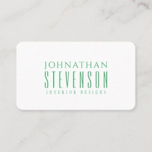 Modern Professional Plain White and Sea Green Business Card
