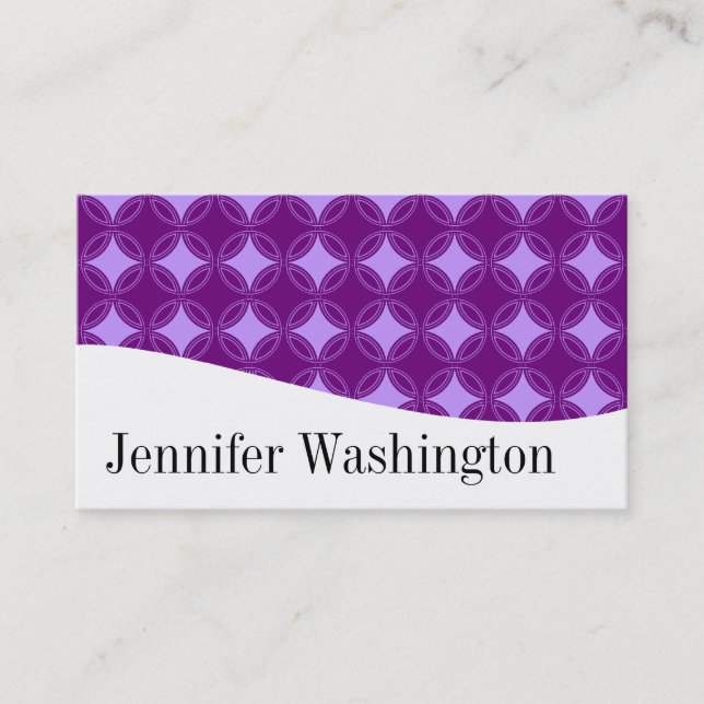 Modern Professional Purple Business Cards (Front)