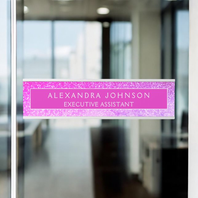 Modern Professional Purple Glitter Marble Door Sign (Creator Uploaded)