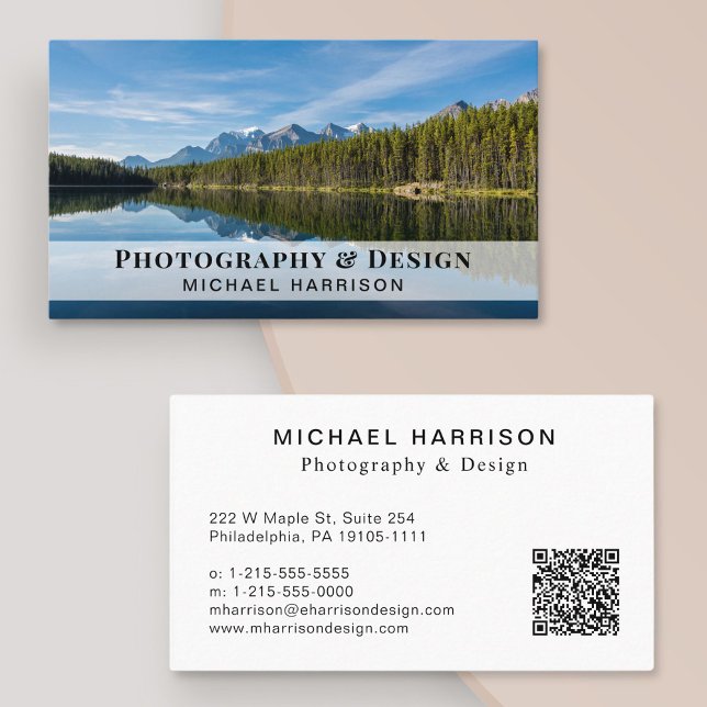 Modern Professional QR Code Photo Business Card (Creator Uploaded)