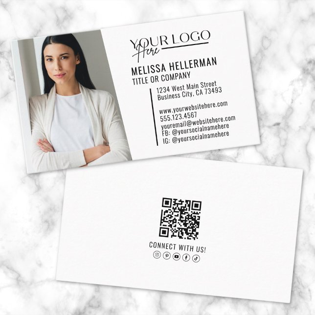 Modern Professional QR Code Photo Logo Business Card (Modern Professional QR Code Photo Logo Business Card)