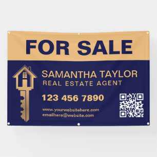 Modern Professional Real Estate For Sale QR Code Banner