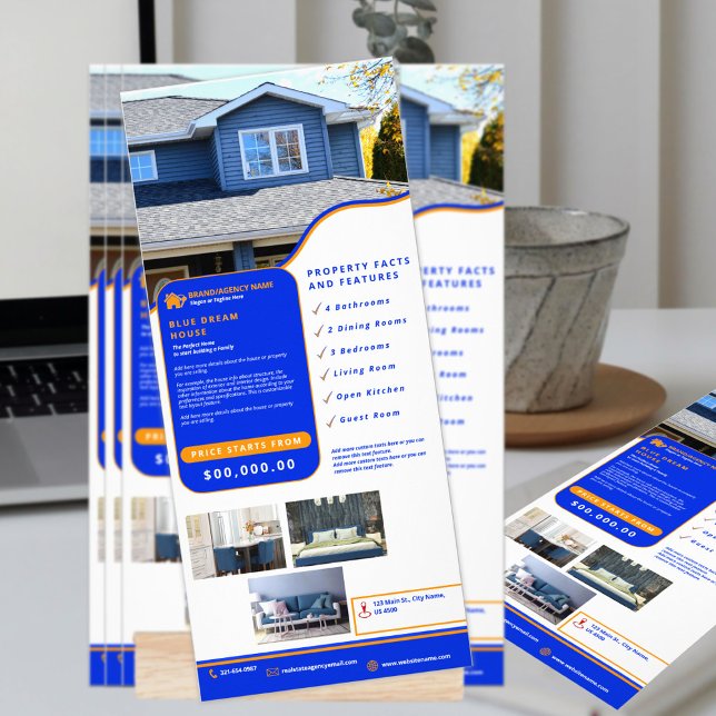 Modern Professional Real Estate House For Sale Rack Card (Creator Uploaded)