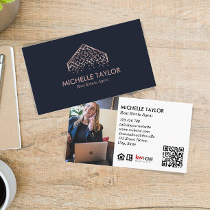 Modern Professional Real Estate Photo QR Code Business Card